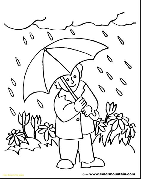 Rainy Day Coloring Page For Preschoolers Free Rain Printable Kids ...