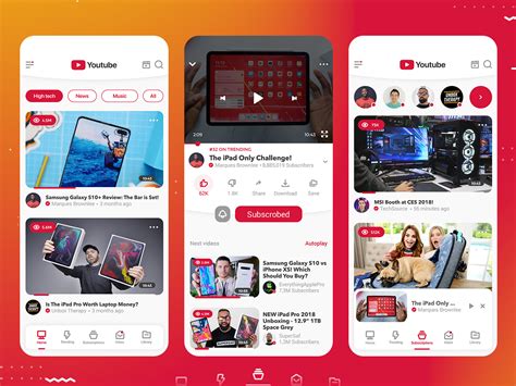 Image result for YouTube Android-App Layout