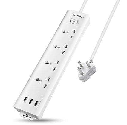 Buy EMBOX 10A Extension Board with 5 Meter Cable with USB & Master ...