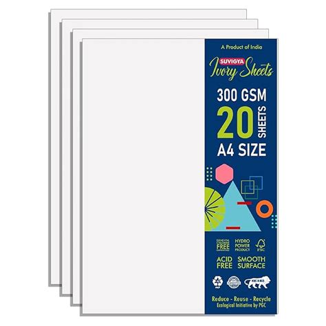 Suvigya Ivory Sheets A4 for Drawing, 8.3x11.7 Inch, A4 Size, Smooth ...