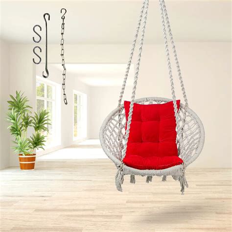 Swingzy Cotton Netted Rope Hanging Swing Chair for Adults & Kids/Swing ...