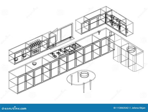 Image result for 3D Kitchen Layout Blueprint