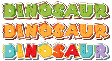 Ilustração de texto colorido de dinossauro | Vetor Grátis