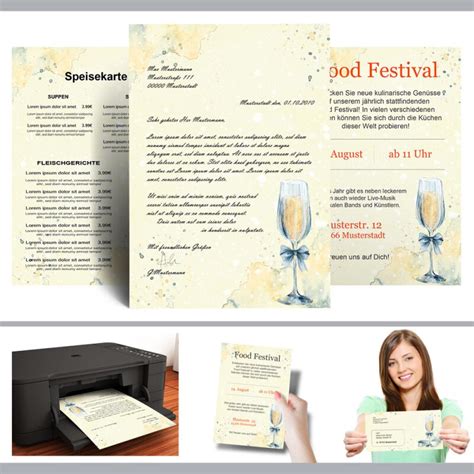 Briefpapier Sets Besondere Anlässe SEKTEMPFANG Einladung Sets online