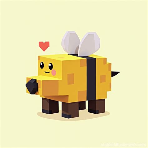 Minecraft Bee with Heart Icon | Stable Diffusion Online