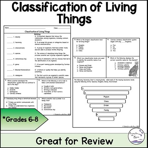Image result for Classification Living Things Worksheet