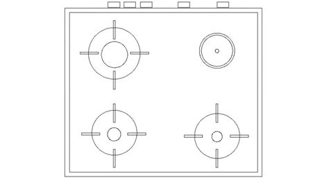 Plan of kitchen area in auto cad