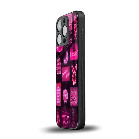 Black Pink Aesthetic Collage Phone Cover for Iphone 16 Pro | Glass Case ...