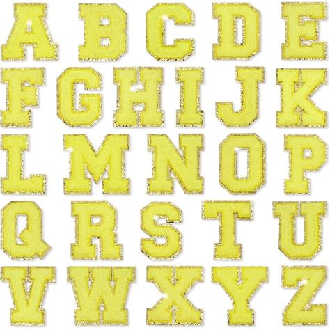 Yellow Self Adhesive Chenille Letters Patches, Color: Yellow S | Michaels