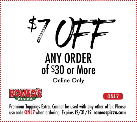 Romeo's Pizza Coupons Printable