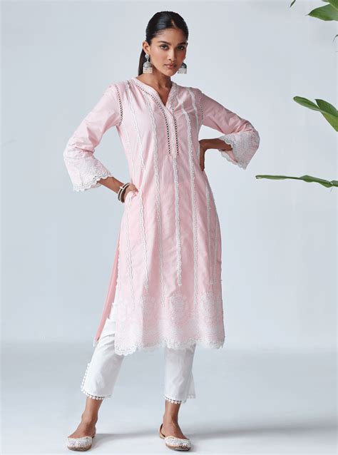 Ellen Supima Cotton Pink Kurta Set