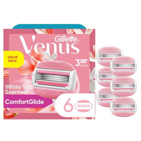 Gillette Venus ComfortGlide White Tea Women's Razor Refills, 6 Refill ...