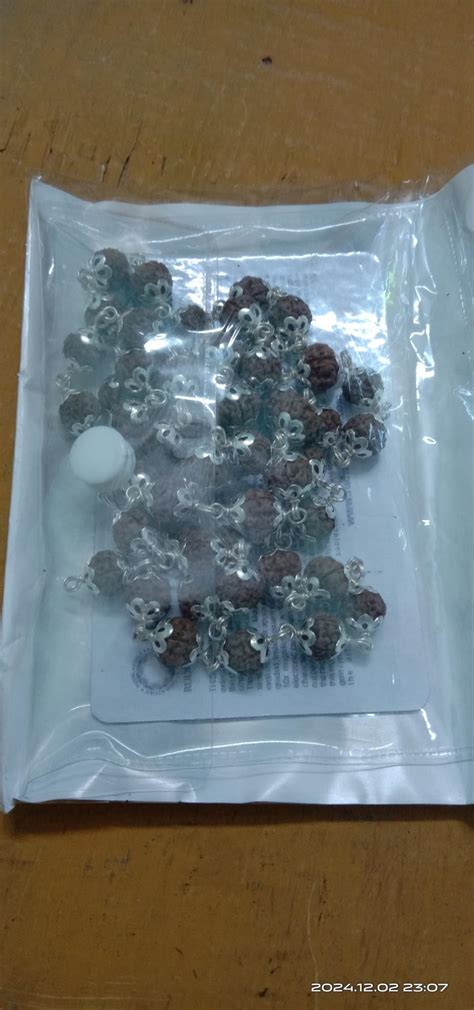 ShivaRatna 5 Mukhi Rudraksha Mala German Silver 54+1 Beads Lab ...