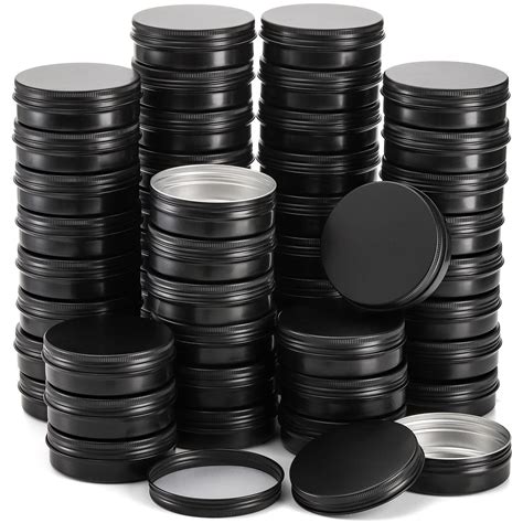 Buy Foraineam 48 Pack 4 oz Screw Lid Round Tins Aluminium Empty Tins ...