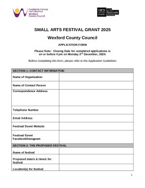 2025 Arts Link Grant On-line Application Doc Template | pdfFiller