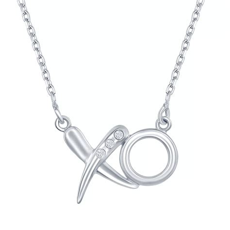 Argento Bella Sterling Silver "XO" 1/3 Carat T.W. Diamond Necklace