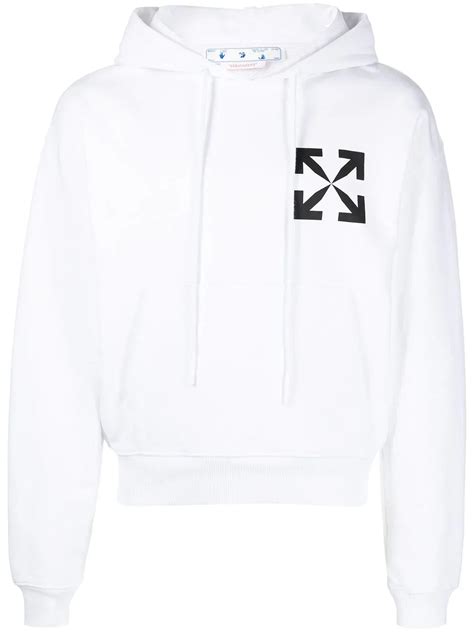 White Arrows-print cotton hoodie – Be Yourself Clothing