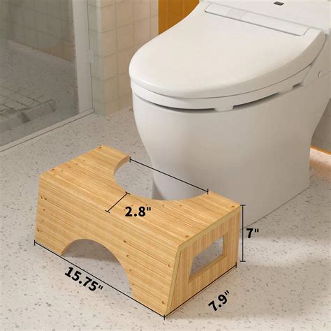 Bamboo Toilet Stool,Bathroom Squatty Potty Stools For Close Tool Use To ...