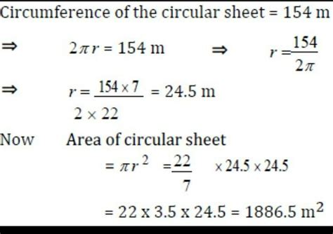 If the circumference of a circular sheet is 154 m, find its radius ...