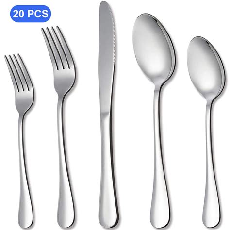 Buy Flatware Set 20-pieces Cutlery Set Heavy-duty Silverware Stainless ...