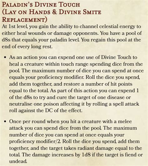 Paladin's Divine Touch (Lay on Hands & Divine Smite Replacement) : r ...