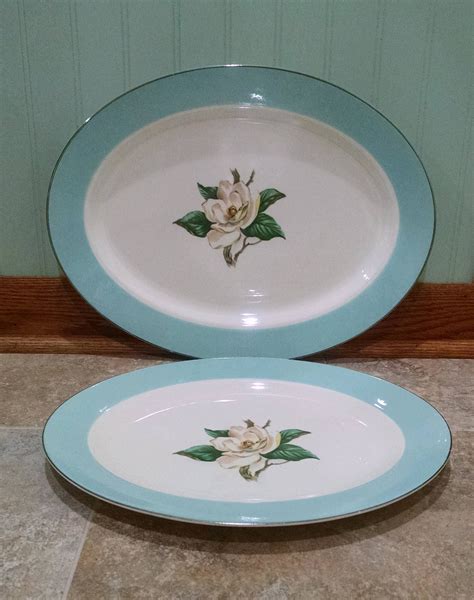 Lifetime China by Homer Laughlin - Turquoise - Magnolia Platter - Set ...