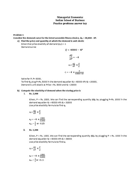 Practice problems answer key - midterm - Managerial Economics Indian ...