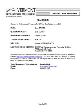 Fillable Online vermont auto insurance request for proposal lawyer form ...