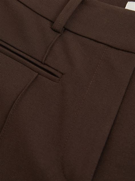 Reiss High Rise Flared Trousers in Chocolate Brown - REISS