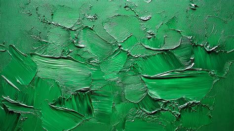 Abstract texture with green oil paint applied using an impasto technique. Deep green color with ...