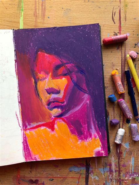 Oil pastel portrait 2 | Art inspiration painting, Art painting, Book art