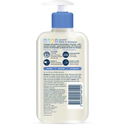 Buy CeraVe Baby Wash & Shampoo, Tear Free baby Soap for Sensitive baby ...