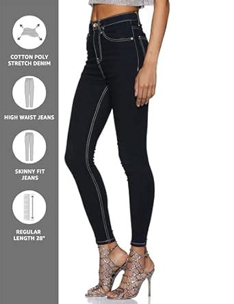 Amazon Brand - Symbol Women's Ankle Length High Rise Skinny Jeans ...