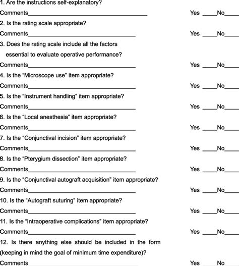 Image result for Content Validity Questionnaire Example