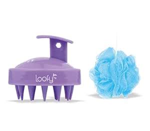 Loofy Round Scalp Massager & Shampoo Brush – Soft Silicone Bristles for ...