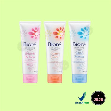 Jual Biore Skin Caring Facial Foam 40gr / 100gr | Face Wash Cleanser ...