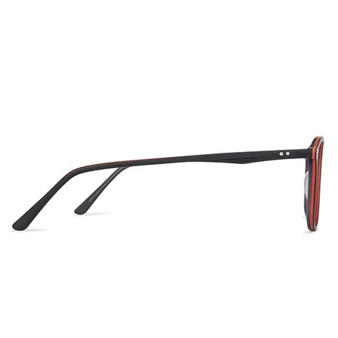 Matte Black Red Line Full Rim Rectangle Vincent Chase Classic Acetate ...