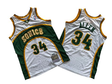 Seattle Supersonics #34 Ray Allen Men's White Basketball Jersey