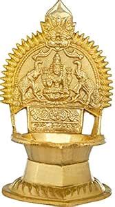 Buy Exotic India Gajalakshmi Puja Lamp - Brass Statue from South India ...