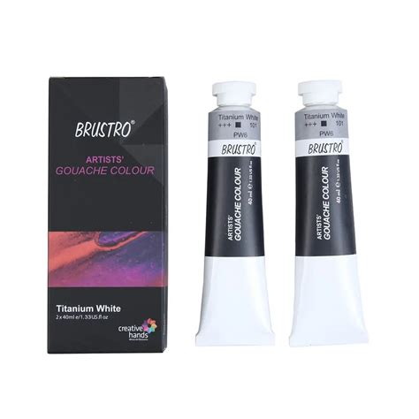 Brustro Gouache Titanium White 40ml - Matte Finish - Pack of 1 or 2 ...