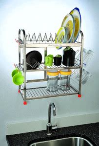 Amol Utensil Kitchen Rack Steel Premium Stainless steel Dish | Wall ...