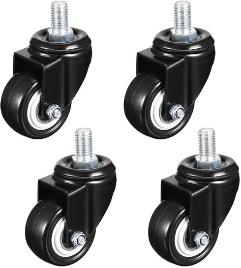 Breewell 2" PU Heavy Duty Caster Wheels, 4-Pack, Black, Polyurethane ...