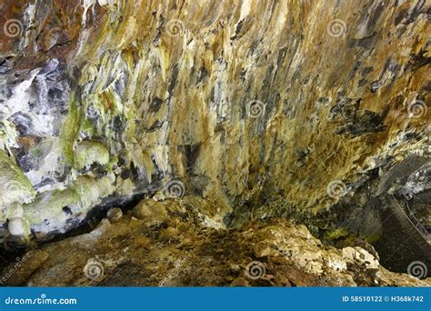 Volcanic Cave Gallery in Terceira Island. Azores Stock Photo - Image of ...