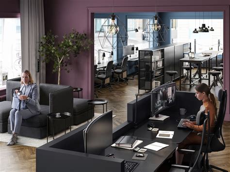 Office furniture for a drop-in co-working space - IKEA