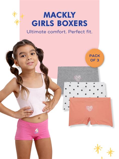 Mackly Girls Boxers - Pack of 3 | SPARKLING STARS – mackly