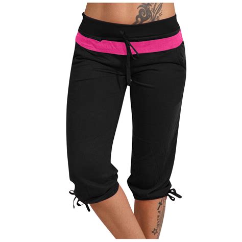 Women's Knee Length Leggings with Pockets Cotton Capris, Capri Yoga ...