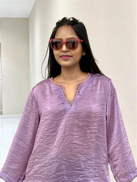 Lavender Glimmer Kurta – Hand-Embroidered, Sheer Shine Elegance – Diva ...