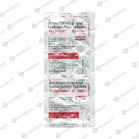 TRYPTOMER G 100MG TABLET 10'S : View Price, Combination and ...