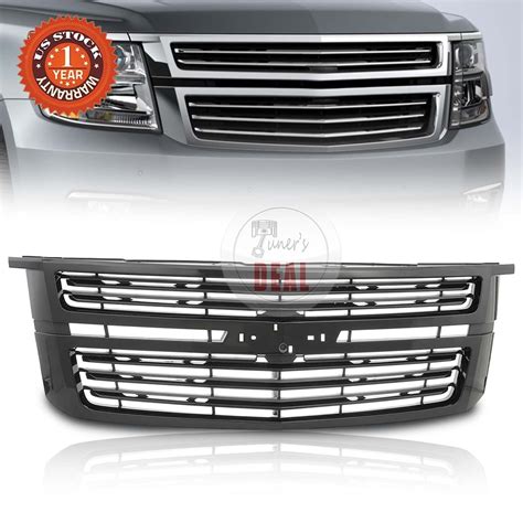 Front Upper Gloss Black LTZ Style Grille For 2015-2020 Chevy Tahoe ...