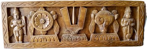 Wooden Panel With Shanku Chakra Symbol | SKAC